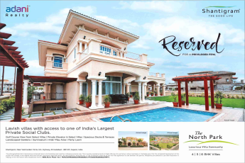 Live in lavish villas with access to India's largest private social club at Adani Shantigram The North Park in Ahmedabad